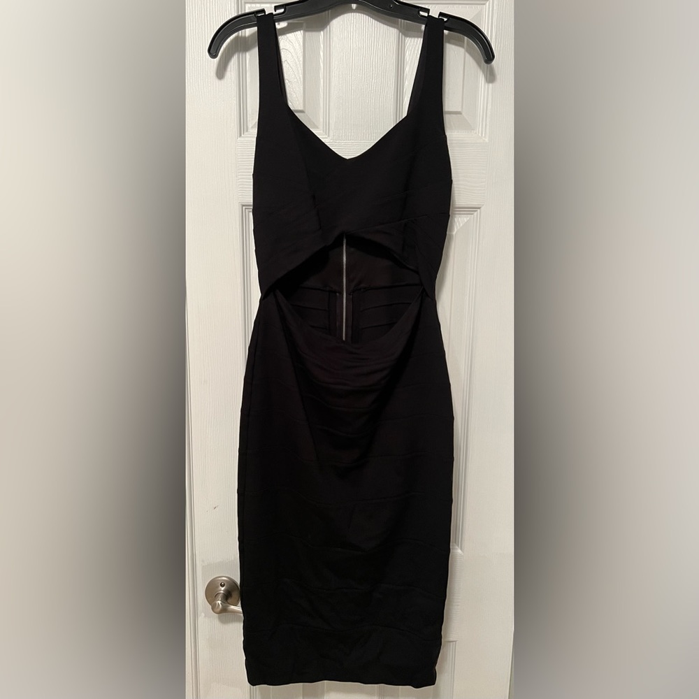 Express Black Cutout Bodycon Midi